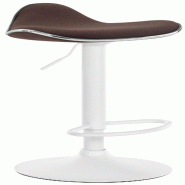 CLP Tabouret de bar Shanghai tissu avec pied en métal Marron/Blanc - marron textile 321326