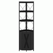 Helloshop26 - Armoire d'angle avec rangement et étagères ouvertes 38 x 38 x 180 cm structure solide 5 niveaux moderne en métal noir 20_0019359 - ve