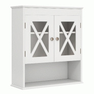 Helloshop26 - Armoire murale de salle de bain 54 x 20 x 60 cm avec étagère ajustable et accès facile en acrylique blanc 20_0010287 - blanc Bois man Helloshop26 - Armoire murale de salle de bain 54 x 20 x 60 cm avec étagère ajustable et accès facile en acrylique blanc 20_0010287 - blanc Bois man