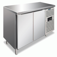 KLIMAITALIA Table frigo inox avec 2 portes. Tropicalisé de classe B. Dégivrage auto. T° -2°C/+8°C. Dim. LxS&H 136x70x86 cm. Mod. CXF2100T - 4546