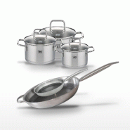 Lot 2 Poêles 32/24cm et 3 Faitouts 16/14/12cm Elo Relief Solution - gris 3176239959970