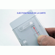 Porte badge avec poussoir - ID SLIDE - Polycarbonate anti-UV - Lot de 100 - Référence : idslidehetv