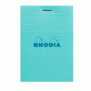 RHODIA Lot de 10 Bloc N°11 azur format 74x105 / A7, 80 feuilles 80 g/m² agrafées, quadrillé 5x5 - 3037920112978