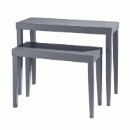 Table de présentation anthracite mat L100xP40xH79.5cm - L80xP35xH60cm x2 - Bois gris