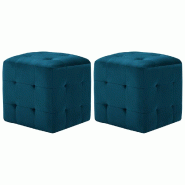 VidaXL 2 pcs Tables de chevet Bleu 30x30x30 cm Tissu velours - 249016