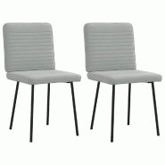VidaXL Chaises à manger lot de 2 Gris clair Velours Modèle Vega Bureau - 4101133