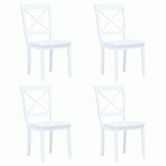 VidaXL Chaises à manger lot de 4 blanc bois d'hévéa massif Modèle Xavian - 247357