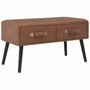VidaXL Table basse Marron foncé 80x40x46 cm Similicuir  Modèle Atlas Master Edge - 247544XL