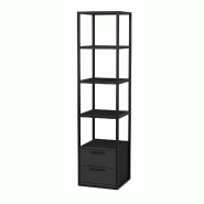 WellHome Loira - Bibliothèque 100 % en aggloméré, épaisseur : 18 mm - noir WH1928