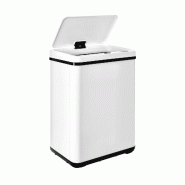 WellHome - Poubelle Intelligente 40L de couleur Blanche 35,5x26x55cm - Ouverture Automatique/Manuelle - blanc inox WH13811