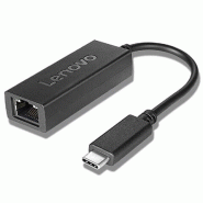 Adaptateur réseau Lenovo, adaptateur USB-C vers Ethernet, noir - noir 4X90S91831