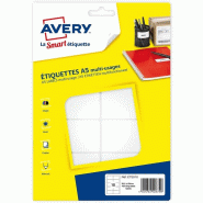 AVERY Lot de 5 160 étiquettes multi-usages blanches, format 38,5 x 65 mm (16 feuilles / cdt) - 5014702026799