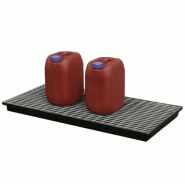 Bac de rétention PLAT 40 PEHD avec caillebotis en acier - Pour huiles, produits chimiques - CEMO - 7872 Bac de rétention PLAT 40 PEHD avec caillebotis en acier - Pour huiles, produits chimiques - CEMO - 7872