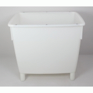 Bac en plastique avec couvercle et chariot inox - alimentaire - 400 L Bac en plastique avec couvercle et chariot inox - alimentaire - 400 L