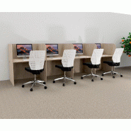 Bureau de centre d'appels version murale 4 personnes Call. - Acacia clair, 4 places
