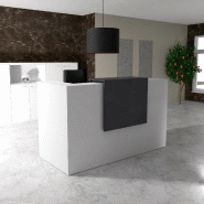 Comptoir d'accueil Delta First avec réhausse - Mobel Linea. - 184, Blanc, Anthracite_0