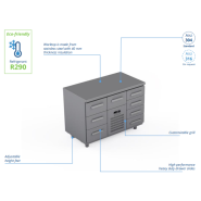 Comptoir réfrigéré en acier inoxydable - 1200 × 660 × 900 mm - CST-12-304 Comptoir réfrigéré en acier inoxydable - 1200 × 660 × 900 mm - CST-12-304