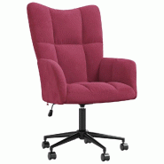 Décoshop26 - Fauteuil lounge bureau chaise de canapé sur roulettes design modene en velours rouge bordeaux DEC026765 - rouge 3000255996056 Décoshop26 - Fauteuil lounge bureau chaise de canapé sur roulettes design modene en velours rouge bordeaux DEC026765 - rouge 3000255996056