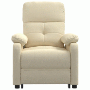 Fauteuil inclinable électrique Crème Tissu Modèle Gravora - 8720286549988