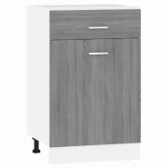 Helloshop26 - Armoire à tiroirs inférieure cuisine 50 x 46 x 81,5 cm rangements ergonomiques design moderne en bois d'ingénierie 02_0048194 - Bois