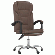 Helloshop26 - Chaise fauteuil siège pivotante de inclinable de bureau informatique étude similicuir brun 02_0024252 - métal 3000215335383