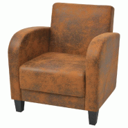 Helloshop26 - Fauteuil chaise siège lounge design club sofa salon marron 73 x 72 x 76 cm 1102086/3 - marron Bois massif 3000140582722