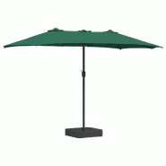 Helloshop26 - Parasol de jardin pliable moderne avec éclairage LED 385 x 209 x 244 cm en polyester vert 02_0058683 - vert polyester 3000240720628