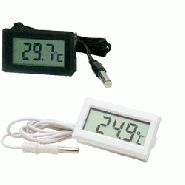 Indicateur numérique de température blanc à batterie arrière - Plage -50°C à 70°C