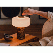 MDD FONTE ? Lampe de table marbre & verre dépoli, dimmer tactile