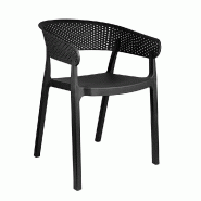 Pack 4 chaises empilables Supra-tek polypropylène 51x53x73cm noir