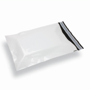 Pochette plastique opaque blanche 45x55 cm + 6cm - par 100