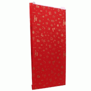 Pochettes cadeaux "décorations" rouge 17,5+6x35cm - par 50