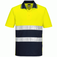 Portwest Polo contrasté léger haute visibilité M/C Jaune/Marine M - M jaune multi-matériau 5036108385027