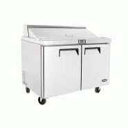 Saladette réfrigérée tropicalisée 16 GN1/6 positive avec plan de travail 2 portes 490L ATOSA