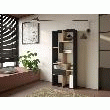 SKRAUT HOME - ÉTAGèRE BIBLIOTHèQUE, ÉTAGèRE DE RANGEMENT, 162X67X31CM, SALON, BUREAU, NOIR ET CHêNE