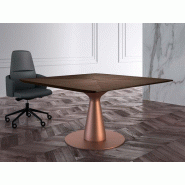 Table de réunion carrée Interstellar - piètement design cossu - 140x140 cm