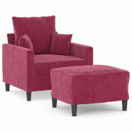 VidaXL Fauteuil avec repose-pied Rouge bordeaux 60 cm Velours Modèle Orion Élite - 3201101