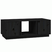 VidaXL Table basse Noir 110x50x40 cm Bois massif de pin Modèle Helios Concept - 814428