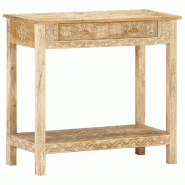 VidaXL Table console 80x35x74 cm Bois de manguier massif Modèle Zenith Ligne - 320379