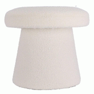WellHome - Tabouret champignon repose-pieds blanc Ø43x38 cm - WH14369