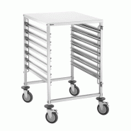 Chariot inox à glissières 7 x GN 1/1 (P)65 mm, avec tablette supérieure, à assembler