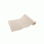 Chemin de table jute dentelle blanc 29cm x 5m