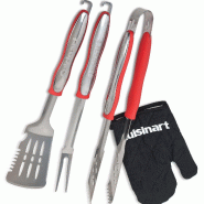 CUISINART Ensemble De 3 Outils Pour Grillades + Gant - Rouge CGS134EU - multicolore 3030050198379