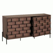 Décoshop26 - Buffet portes à ouverture par pression Aavec six compartiments de rangement 152x80x40 cm marron 04_0005994 - marron 3000261589167