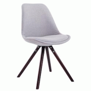 Décoshop26 - Chaise de salle à manger design scandinave en tissu gris et pieds en bois marron forme rond 10_0003445 - marron 3000251585025 Décoshop26 - Chaise de salle à manger design scandinave en tissu gris et pieds en bois marron forme rond 10_0003445 - marron 3000251585025