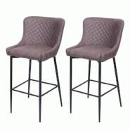 Décoshop26 - Lot de 2 tabourets de bar chaises de comptoir en tissu gris foncé design chic et rétro 04_0000158 - gris 3000251948981 Décoshop26 - Lot de 2 tabourets de bar chaises de comptoir en tissu gris foncé design chic et rétro 04_0000158 - gris 3000251948981