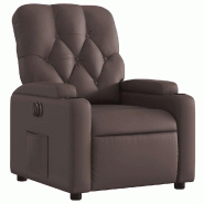 Fauteuil inclinable électrique Marron Similicuir Modèle Dervalia - 8721012172487