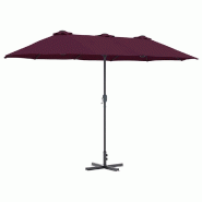 Helloshop26 - Parasol de jardin pliable moderne 370 x 197 x 239 cm protection UV ambiance cosy en polyester bordeaux 02_0058745 - aluminium 3000240749