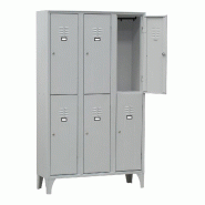 ITALCONCEPT L2G Armoire Vestiaire Multicases, 3 Colonnes 6 Cases, 1800 x 900 x 500mm - 3616350138569