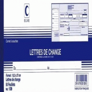 Lot de 10 Carnet à souche Lettres de change - 102 x 270 - 50 feuillets - 3416790001399